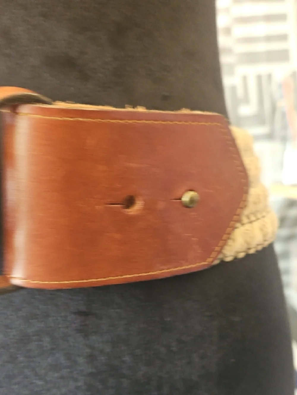 Braided Brown Leather Waist Belt with Knot Closure